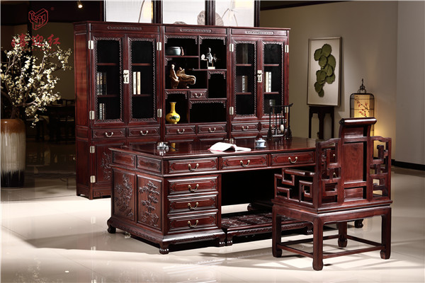 三組合書柜辦公桌